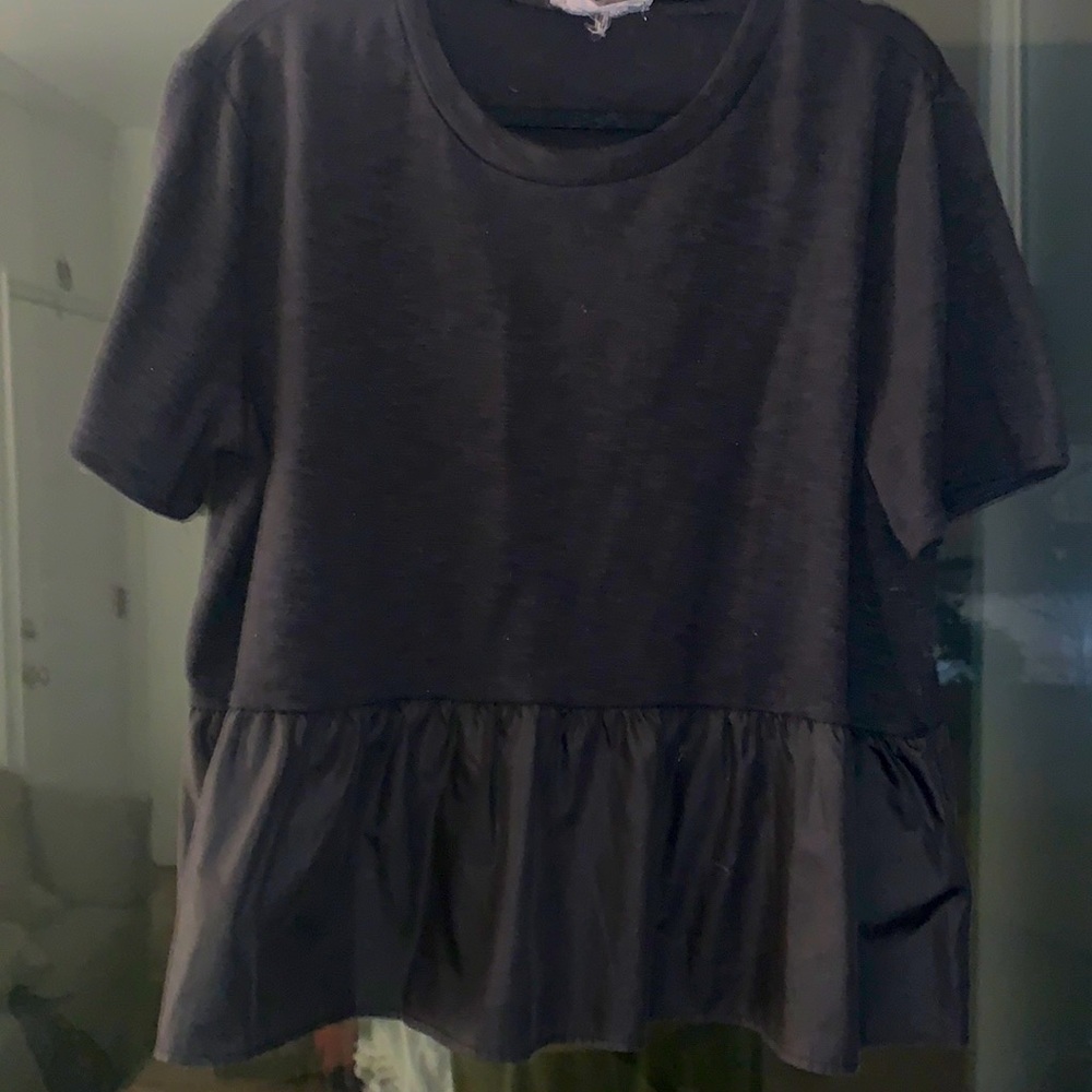 Black, Anthro, peplum top